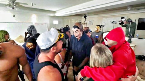 Sadie Andrews, Riley Jacobs Halloween orgy with cosplay, big tits, big ass