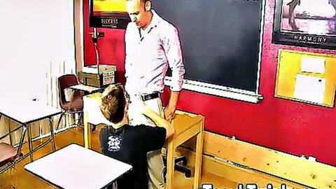 Kinky twink rides teacher's huge dick in classroom pro style