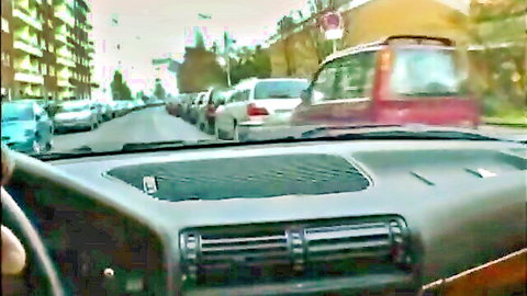 Busty MILF seduced in car for steamy outdoor sex ride POV