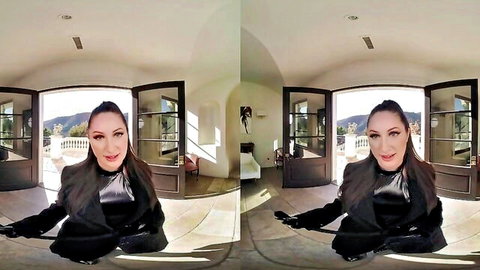 Bella Blu in seductive VR fantasy, big tits and tattoos on display