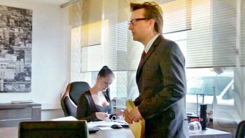 Texas Patti dominating suited intern in office