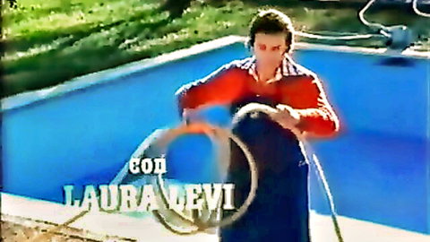 Vintage 1981 poolside tease with Pauline Teutscher in La Voglia classic