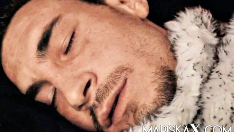 Bearded stud in fur collar from MariskaX raw fuck scene