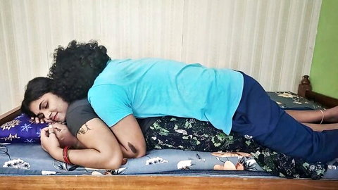 Busty Mallu wife Vaishnavy and Sharun Raj intimate cuddle on bed
