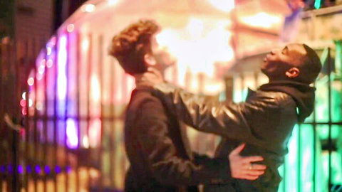 Kai Taylor passionately embraces Silas Brooks in interracial gay tease