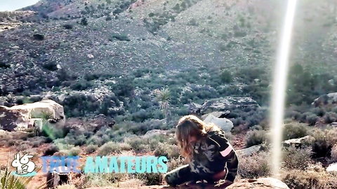 Stacy hikes in desert, wild outdoor adventure with True Amateurs