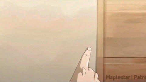 Nobara cosplay hand pointing at door in paizuri frenzy adult scene