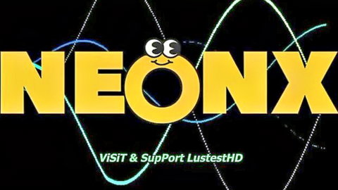 Neon yellow NEONONXXXX logo with cartoon eyes and Visit & Support LustestHD promo text