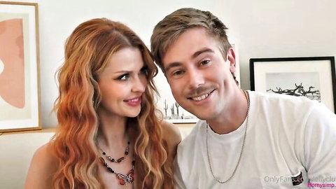 Evelyn Claire cuddles with male partner in BGG threesome preview