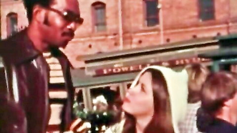 Retro BBC with redhead chick in intense outdoor stare, natural tits tease