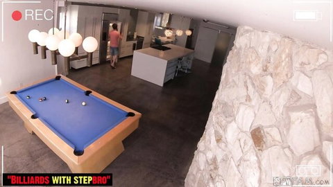 Teen girl caught by stepbro in kitchen spy cam voyeur