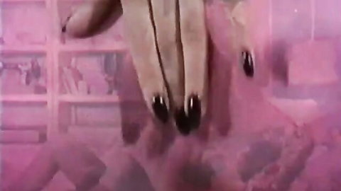 Smoking MILF mom in fishnet stockings and underwear, classic XXX hand scene
