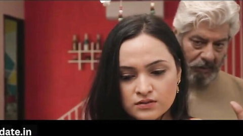 Busty Indian babe eyed by father-in-law in intimate home video