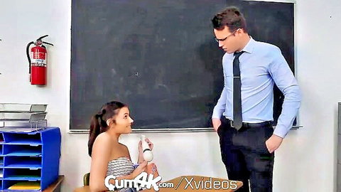Aspen Reign tempts teacher in detention for creampie in Cum4K video
