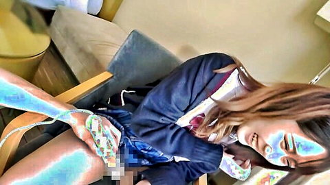 Erika 18yo Japanese schoolgirl covered in cum after first creampie