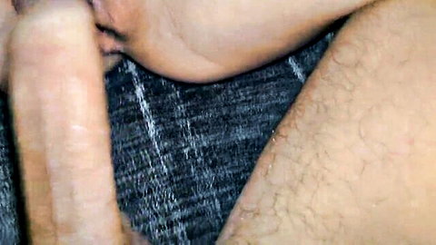 Close-up blowjob with woman's red big lips on massive cock