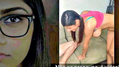 Mia Khalifa on all fours inserting toy in tight anus for anal prep