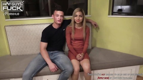 Paris first porn with muscled guy, promising hot blowjob and small tits action