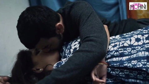 Indian man passionately kissing curvy Latina MILF in homemade adult video thumbnail