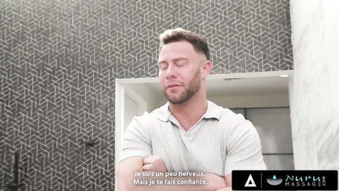 Nervous male client trusts French therapist in nuru massage session
