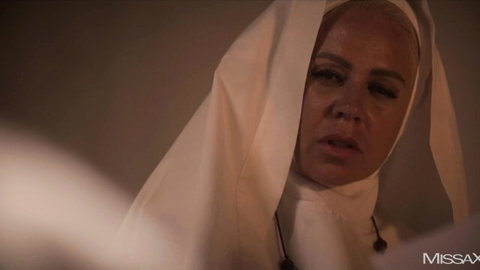 Kenna James as emotional nun in Under The Veil scene