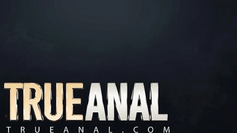 True Anal porn site logo banner with bold golden TRUE ANAL text on black background