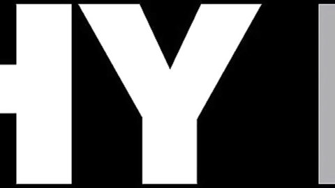 Bold white THY text logo on black background with gray frame