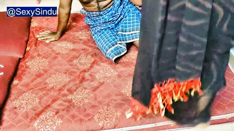 Hot Indian wife in gonzo style takes deep creampie with husband on bed