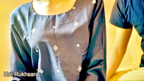 Hot Rukhsara in sexy navy embroidered top with partner intimate pose