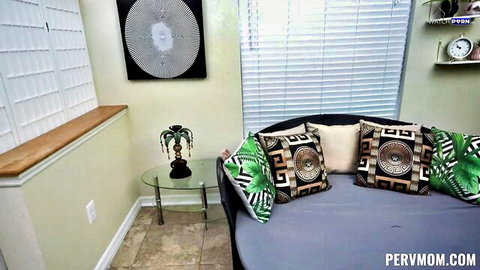 Mandy Rhea's stylish bedroom setup for POV pounding scene