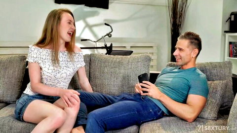 Emma Fantazy caught cheating with friend's man, flirty couch tease