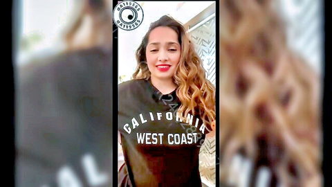 Aditi Mistry smiling in California hoodie, teasing dirty Hindi talk