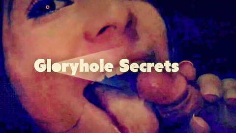 Busty babe deepthroating cock at gloryhole in steamy oral action