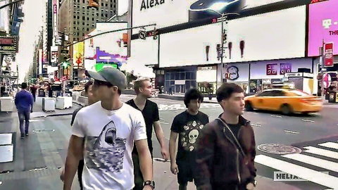 Blake Mitchell, Max Carter & Ben Masters stroll NYC streets before threesome
