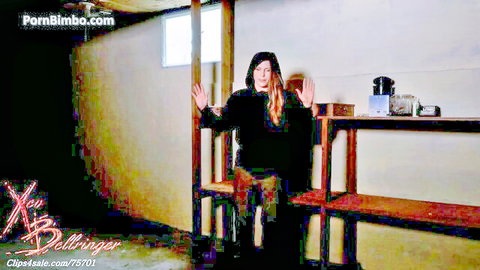 Xev Bellringer in hoodie posing seductively in Thief Sucks Her Way Out 2