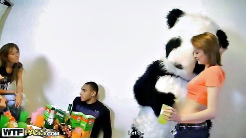 Norma, July, Nene & Lerok party with panda costume in wild orgy preview