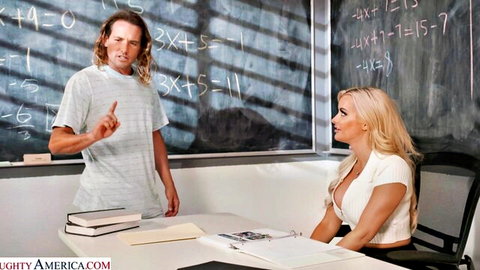 Linzee Ryder as busty student with teacher in classroom tease