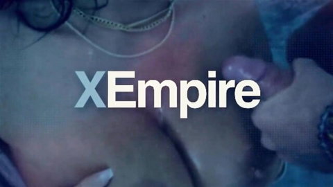 Tattooed blonde bombshell with big tits in wet titfuck action