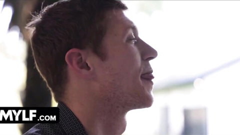 Handsome man with stubble in profile, from MILF seducing stepdaughter wedding night video
