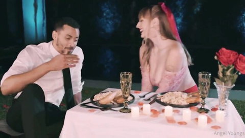 Angel Youngs big tits in pink dress on romantic date with Alex Jones BBC