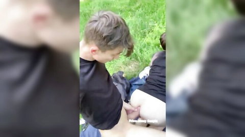 18yo with huge cock brutally pounds step-brother outdoors