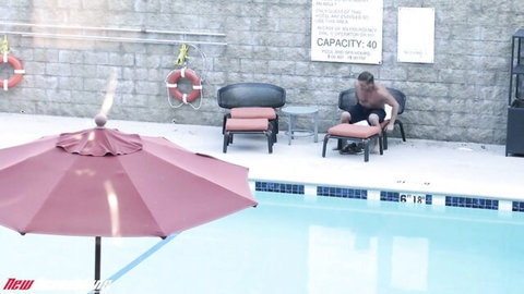 Lexi Luna poolside tease with shirtless stud in hot XXX scene