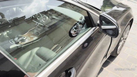 Layla Scarlett in luxury car tease before steamy threesome