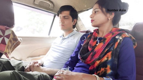 Indian MILF and stranger in cozy truck seat, intimate gaze