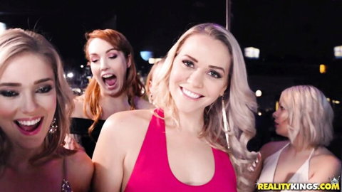 Mia Malkova & Kali Roses naughty New Year's Eve party with hot blondes & redhead