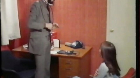 Dr. Ficke with sexy natural tits patient in German retro porn exam