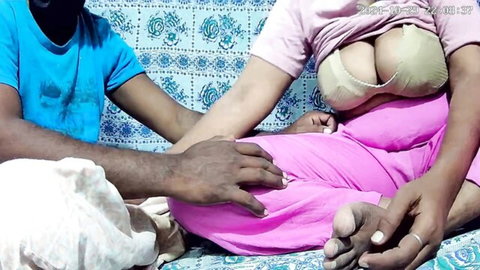 Indian desi bhabhi with big tits teased by devar in steamy amateur scene