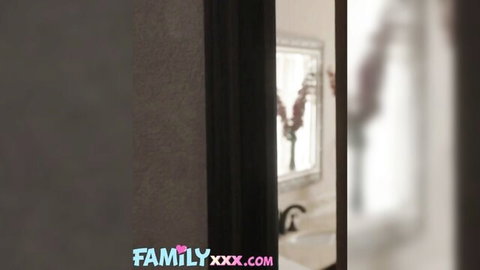 Steamy bathroom mirror with sink from familyxxx.com taboo porn site