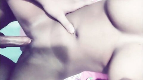 Indian babe with huge natural tits has pussy spread by thick dark cock and fingers
