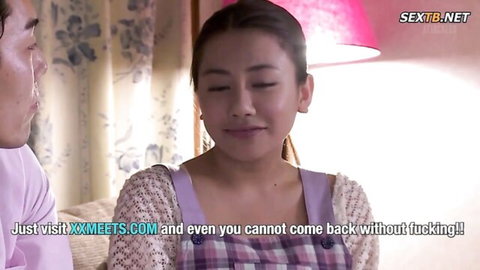 Mei Matsumoto gazing seductively in purple cardigan JAV scene